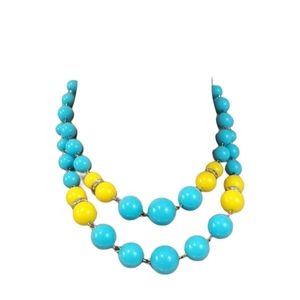 70's Aqua and Yellow Halloween  Necklace
